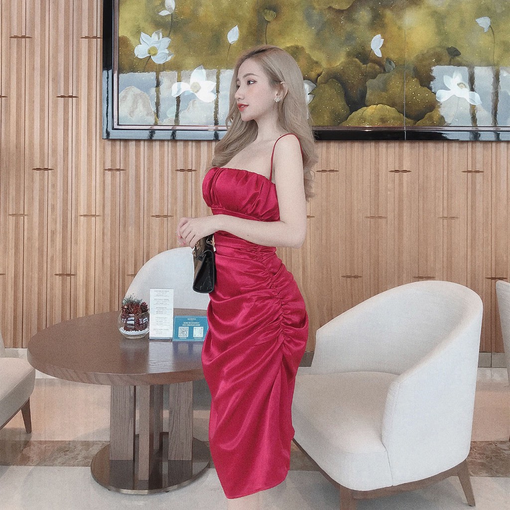 Đầm thiết kế ôm body Maxi 2 dây cao cấp dự tiệc cưới D155 Four Fashion | BigBuy360 - bigbuy360.vn