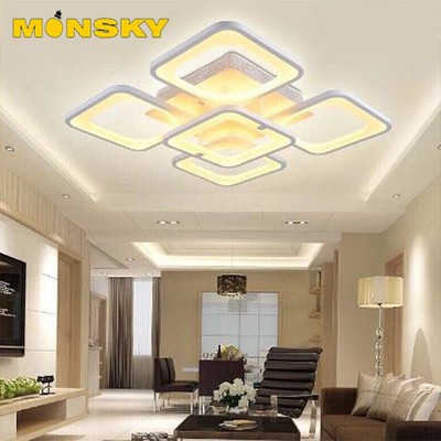 Đèn trần MONSKY ZARI 5 cánh vuông hiện đại trang trí nội thất cao cấp.