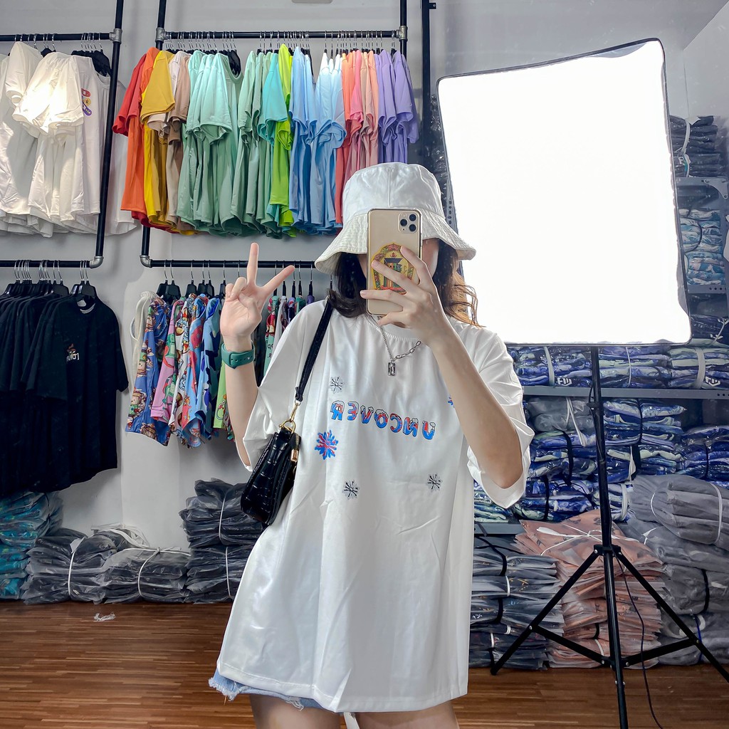 🐣VẢI ĐẸP🐣 Áo thun Uncover xanh ngọc unisex oversize vải cotton xượt poli co giãn thấm hút tốt | BigBuy360 - bigbuy360.vn