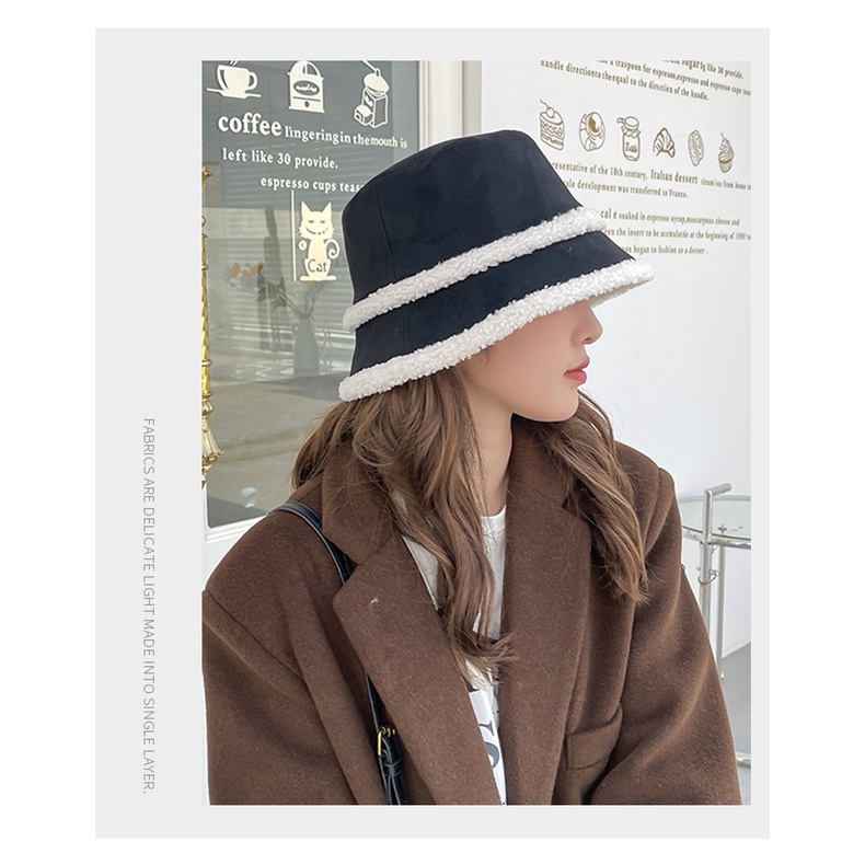 Nón Tai Bèo Phủ Lông Cừu Giữ Ấm Thời Trang Thu Đông Hàn Quốc Sành Điệu Dành Cho Nữ