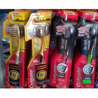 Bàn chải đánh răng colgate slimsoft charcoal/ gold charcoal