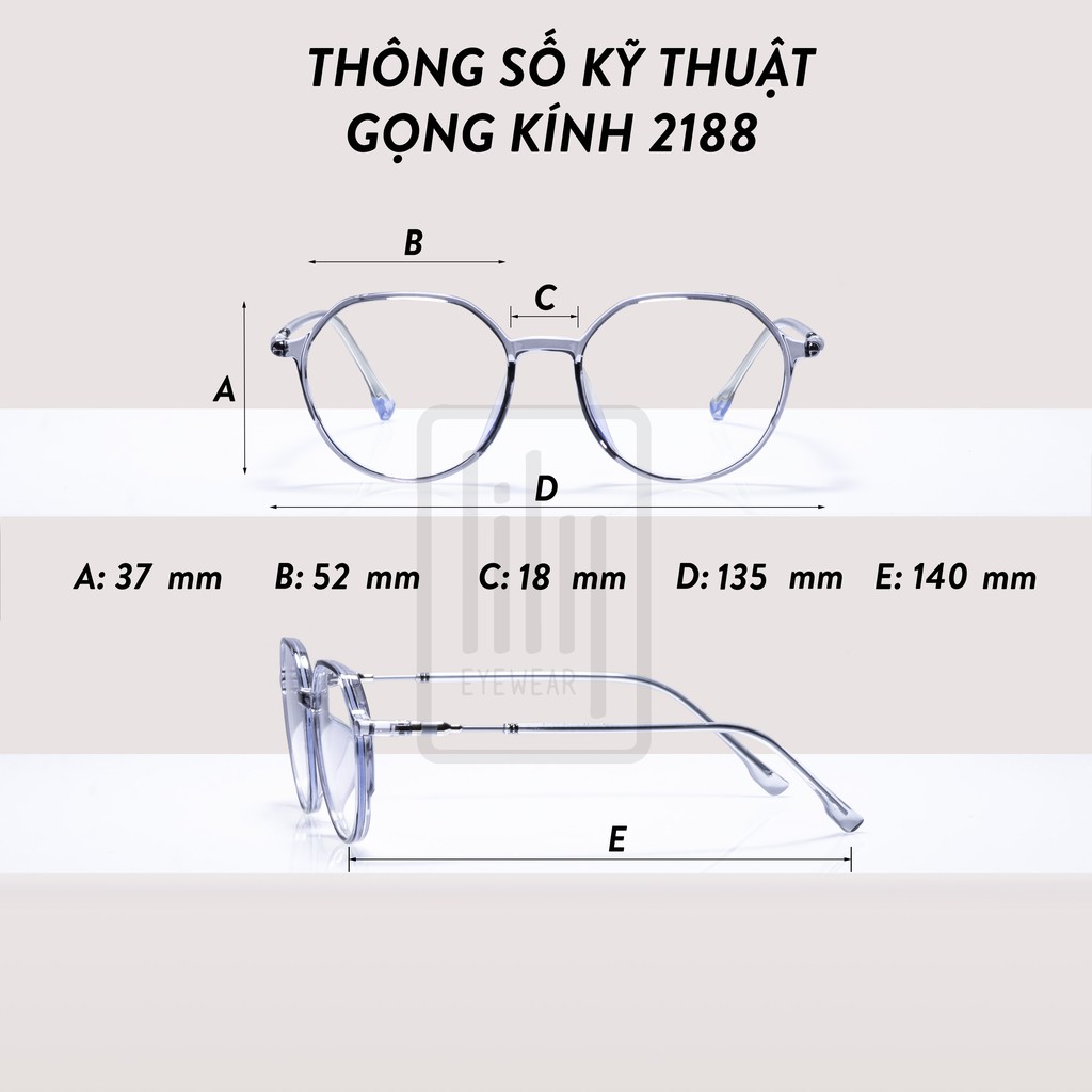 Gọng kính nam nữ Lilyeyewear nhựa dẻo, mắt vuông, nhiều màu - Y2188 | BigBuy360 - bigbuy360.vn