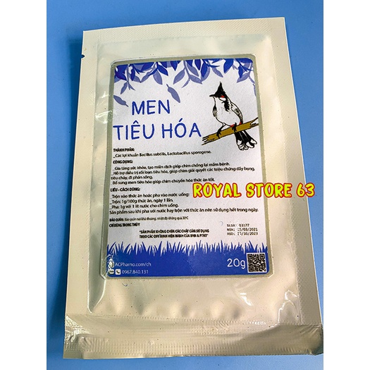 Men Tiêu Hóa Dành Cho Chim Cảnh 20gram Giúp ăn khỏe Acpharno