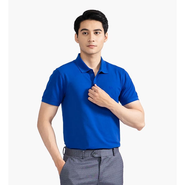 Áo polo nam INSIDEMEN màu xanh trẻ trung lich sự chất thoáng mát thoải mái IPS062S2