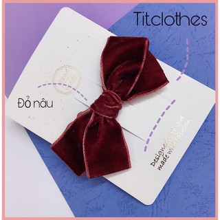 Kẹp tóc nơ nhung bé gái 💓 HÀNG HOT 2021 💓 kẹp tóc nơ nhung mỏ vịt cho bé.