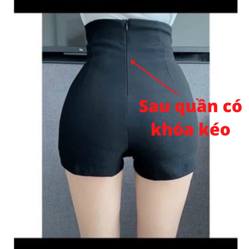 [Mã SKAMFSW175 giảm 10K đơn 50K] quần short lưng cao.quần đùi nữ dáng ôm khóa kéo dễ phối đồ