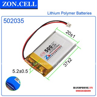 Pin Li-Po ZonCell 3.7V 500mAh 502035 552035