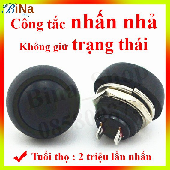 Công tắc nhấn nhả có chống nước, nút nhấn Reset/Passing/Arduino/Còi Xe/Chuông Cửa