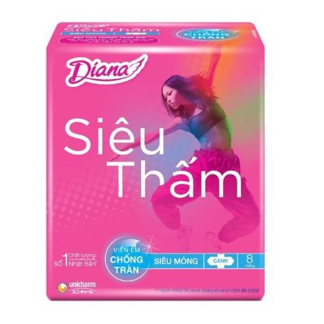 6 gói băng vệ sinh Diana siêu mỏng (8m/gói)