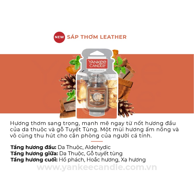 Sáp thơm xe Yankee Candle - Leather