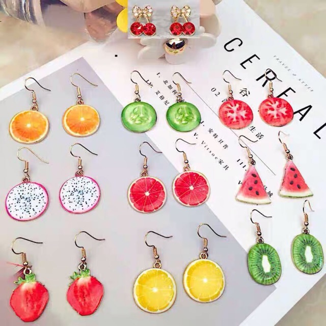 Lẻ 1 đôi khuyên tai hoa quả
