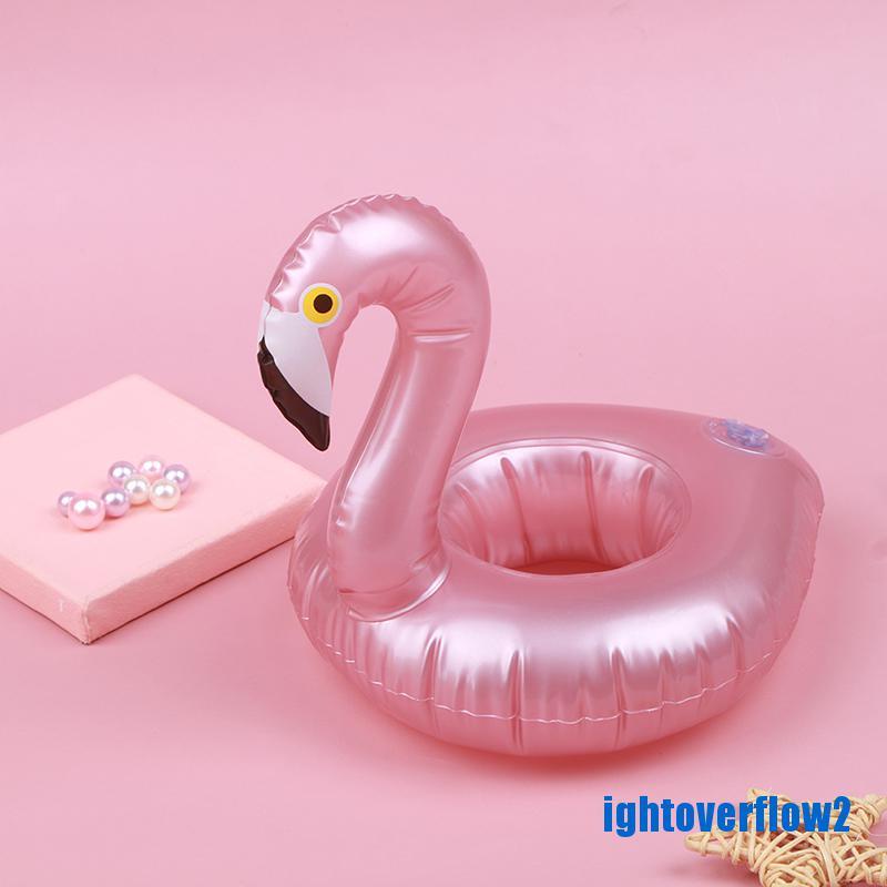 Phao nổi mini hình chim hồng hạc dùng đựng ly nước