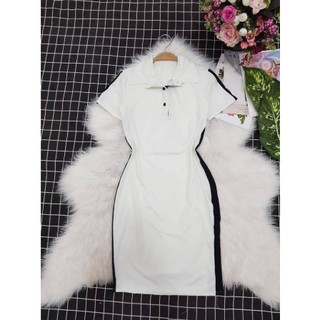 Đầm body sơ mi cổ trụ