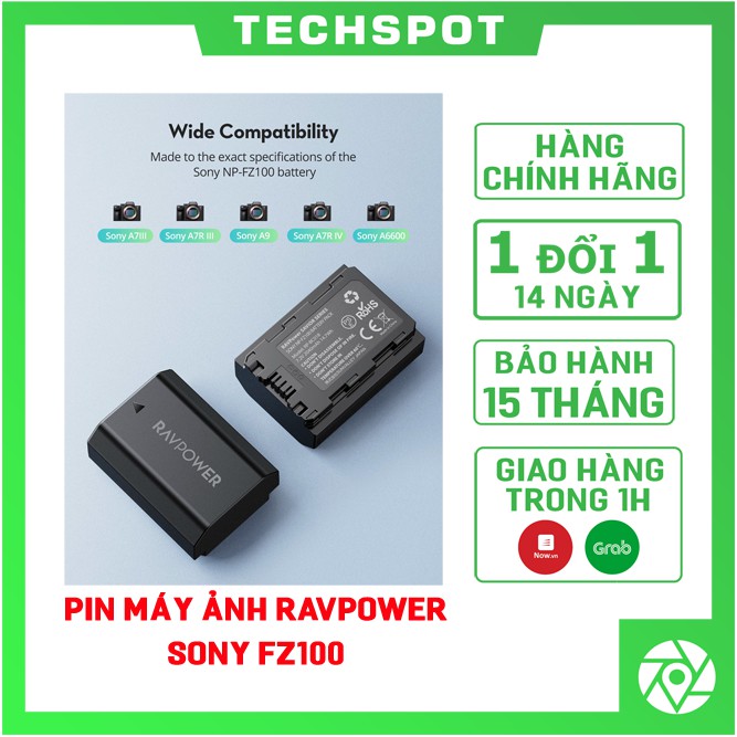 Pin sạc máy ảnh Sony FZ-100 Ravpower-Chính hãng