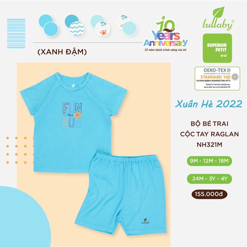 Bộ cộc tay bé trai lullaby pettit