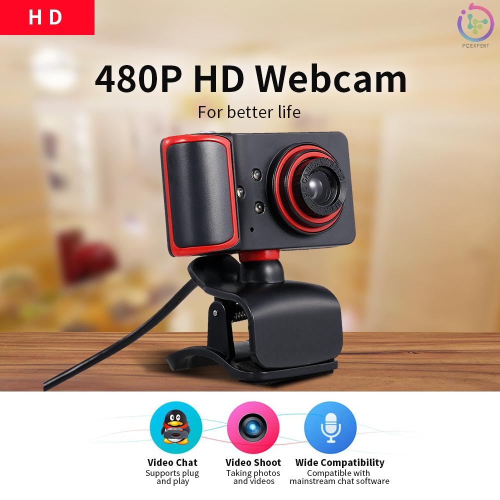 Portable HD Webcam 480P 5MP 30fps Web Camera Built-in Microphone USB Plug &amp; Play for Laptop Desktop