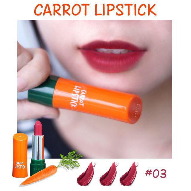 Son sáp siêu lì và mịn môi Carrot Lipstick Magic Coulor Kiss Beauty