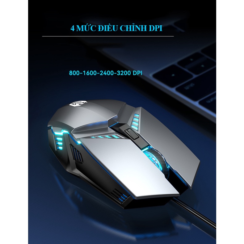 Chuột máy tính 6D Gaming Hunting Engine L7 Led RGB 3200dpi có dây 2022