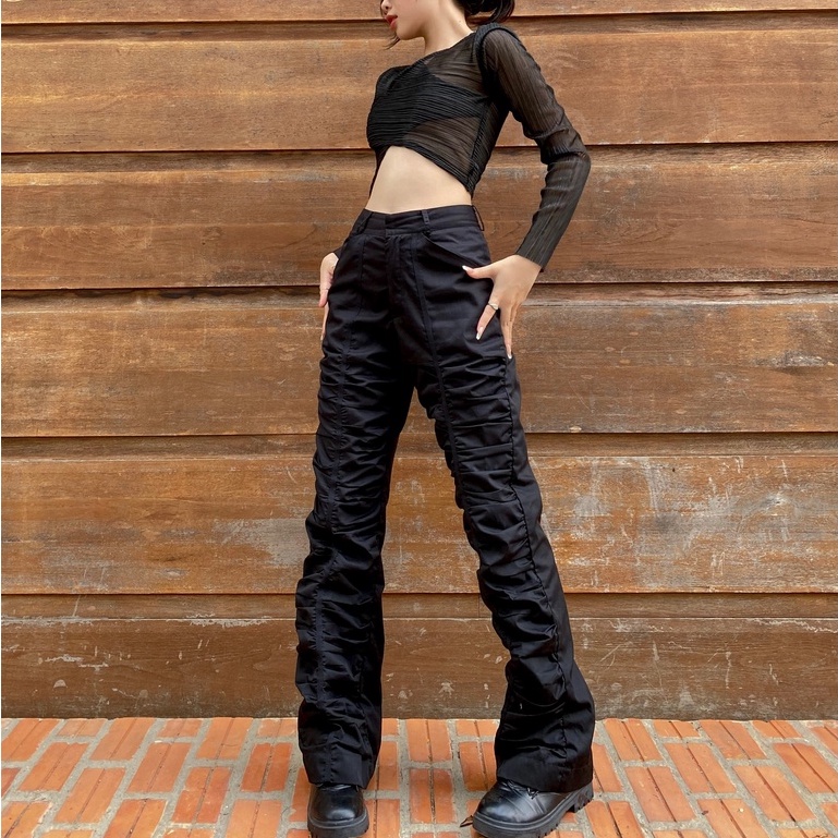 ESMEEOFFICIAL Áo croptop nữ thân vải lưới ly xuyên thấu - Jeudi Croptop