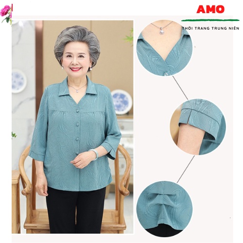 Áo sơ mi cao cấp người già,  hoạ tiết VÂN CHÌM