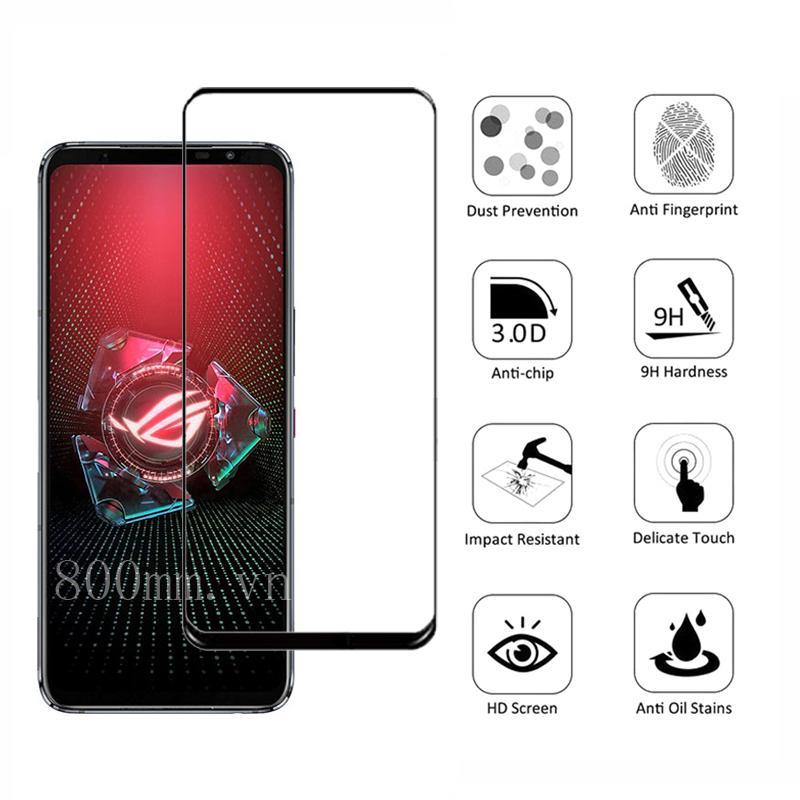 Kính cường lực ASUS Rog Phone 5 Pro Dán kính toàn phần cho Asus Rog Phone 5 Ultimate 2 3 Bảo vệ màn hình và Bảo vệ kính ống kính máy ảnh