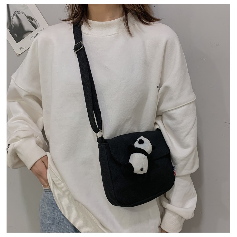 Small Bag Female Messenger Canvas Bag Korean Version Of The Wild Small New Party Package Ins Wind Day Casual Student Sho