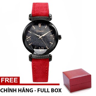 (QUÝ PHÁI)Đồng Hồ Nữ DIMINI DI008033 Mặt Kim Cương Cao Cấp + Tặng Kèm Pin Đồng Hồ