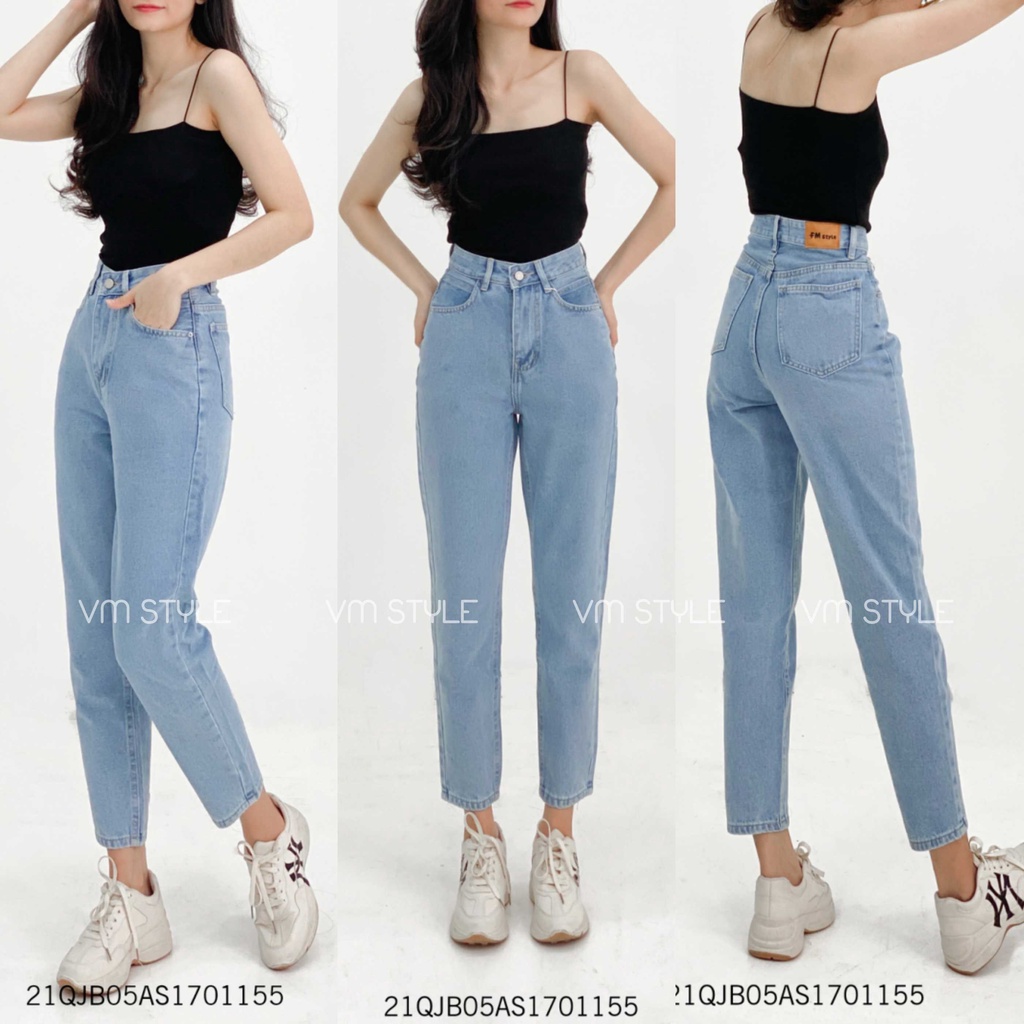 Quần jean baggy nữ lưng cao, quần bò form đẹp đi học ulzzang thời trang nữ FMstyle Saigon 21QJB05AS1701