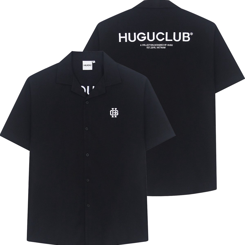 Áo sơ mi nam tay ngắn vải satin unisex Basic Shirt chính hãng HUGU chống nhăn thấm hút mồ hôi