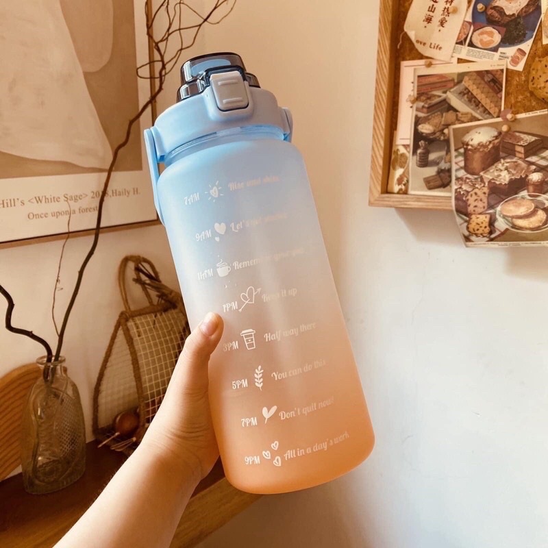 Bình nước siêu to 2000ml mỗi ngày 1 bình là đủ nước cho cơ thể!