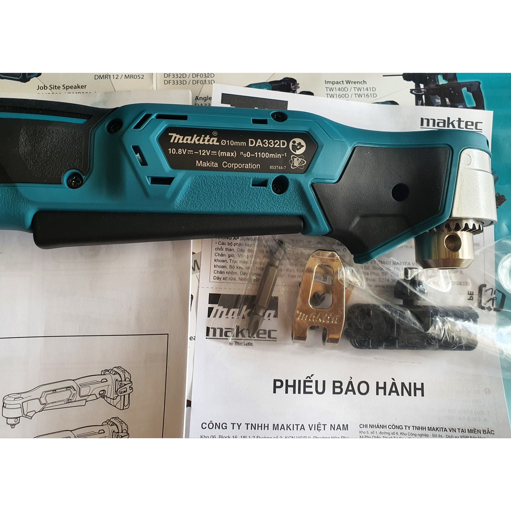 MÁY KHOAN GÓC DÙNG PIN MAKITA DA332DZ - 12V
