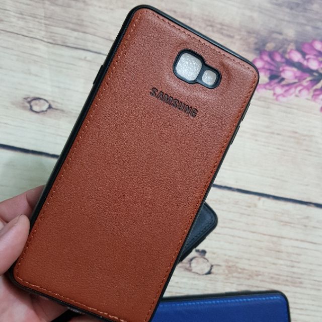 Ốp lưng Samsung J7 Prime dẻo giả da khắc thương hiệu cao cấp