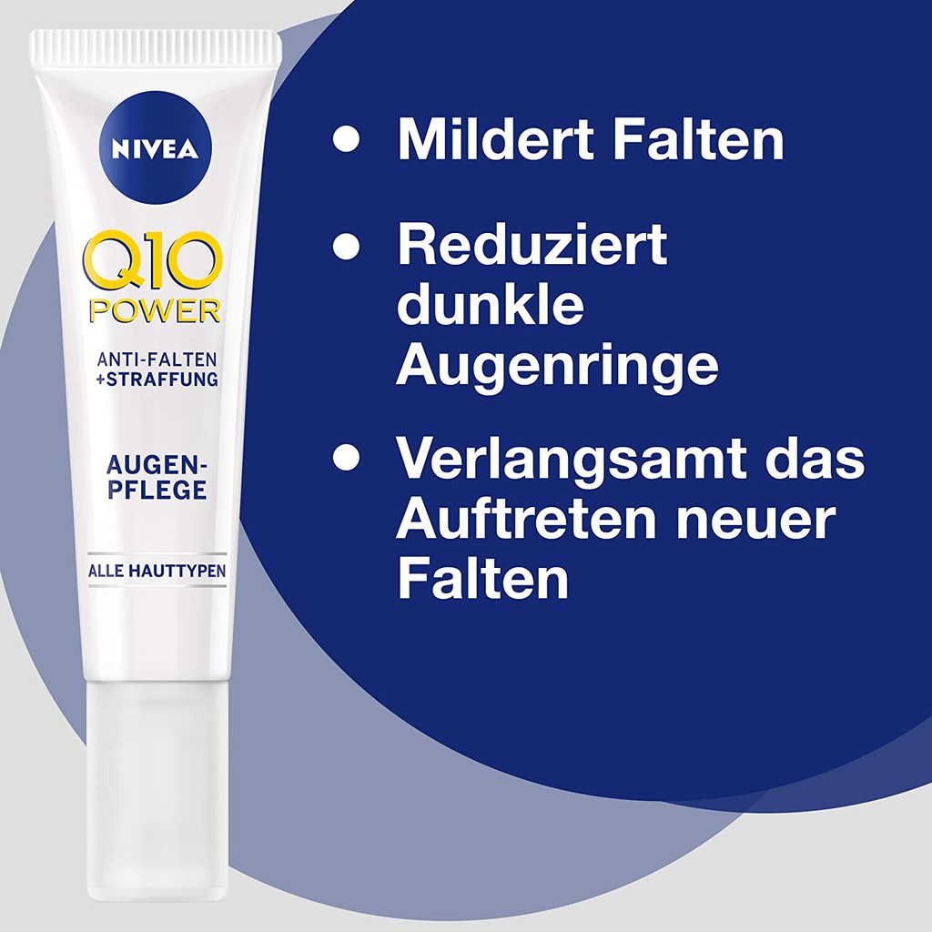 Kem dưỡng mắt Nivea Q10 Power Anti Falten Straffung Augenpflege [Hàng Đức]