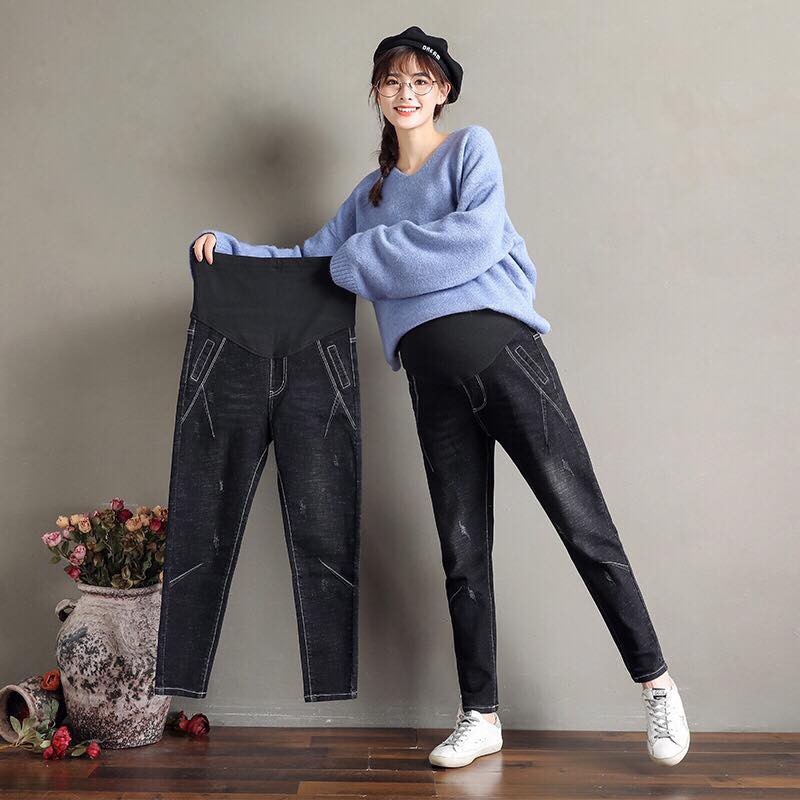 Quần Bầu Jean baggy from tây Q014 form rộng rãi thoải mái