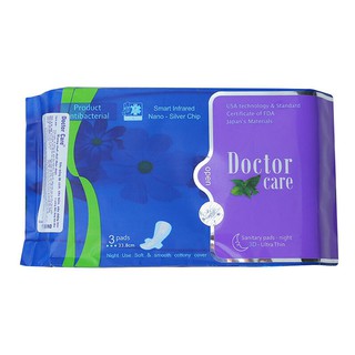 Băng vệ sinh docter care ban đêm siêu mỏng 6 cánh gói 3 miếng