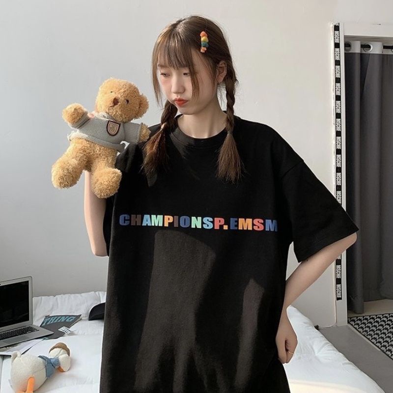 Áo thun ❤có size tay lỡ unisex Championsp