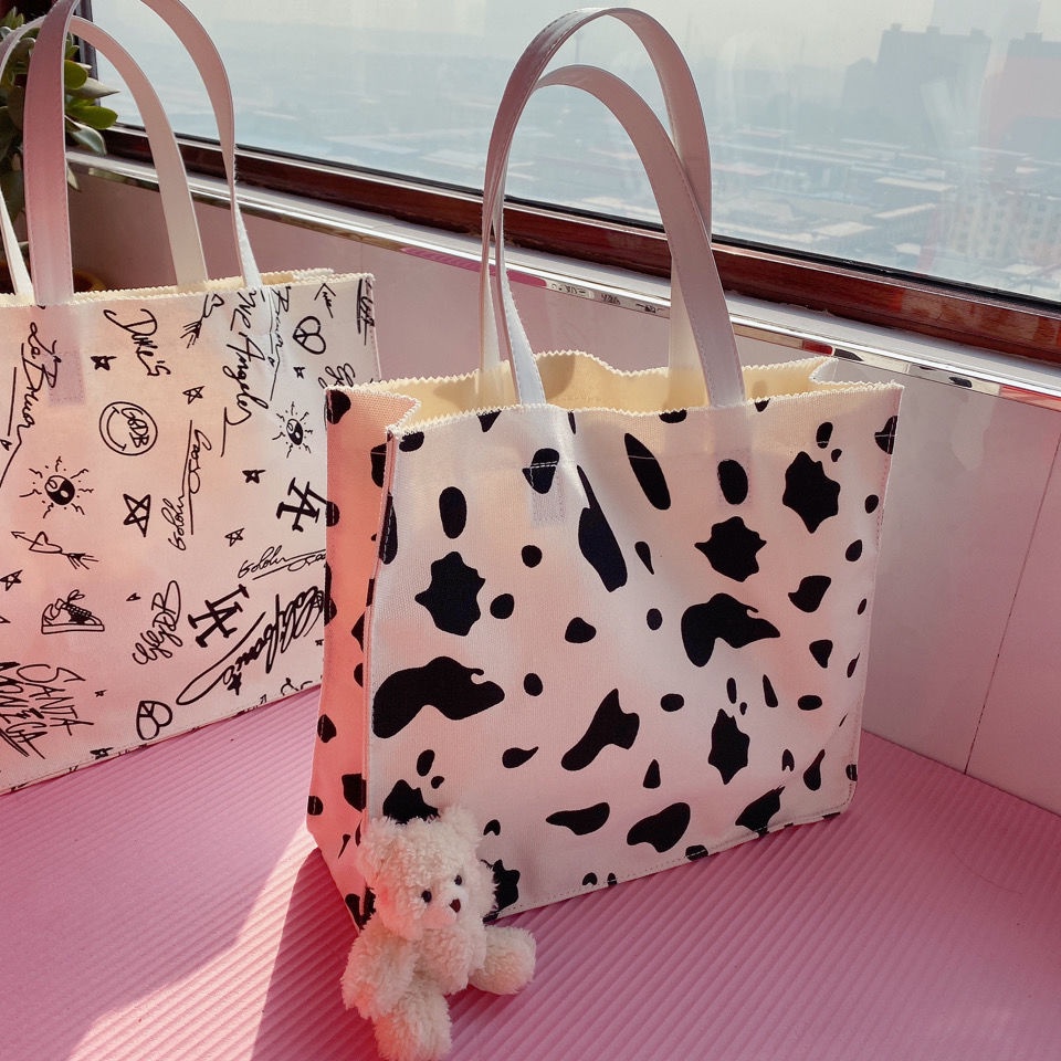 Túi Vải Canvas Mềm In Họa Tiết Phong Cách Harajuku Nhật Bản Cho Nữ