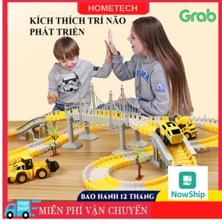 Bộ đồ chơi lắp ghép đường ray Ô tô và Tàu hoả gồm nhiều chi tiết hỗ trợ phát triển trí tuệ