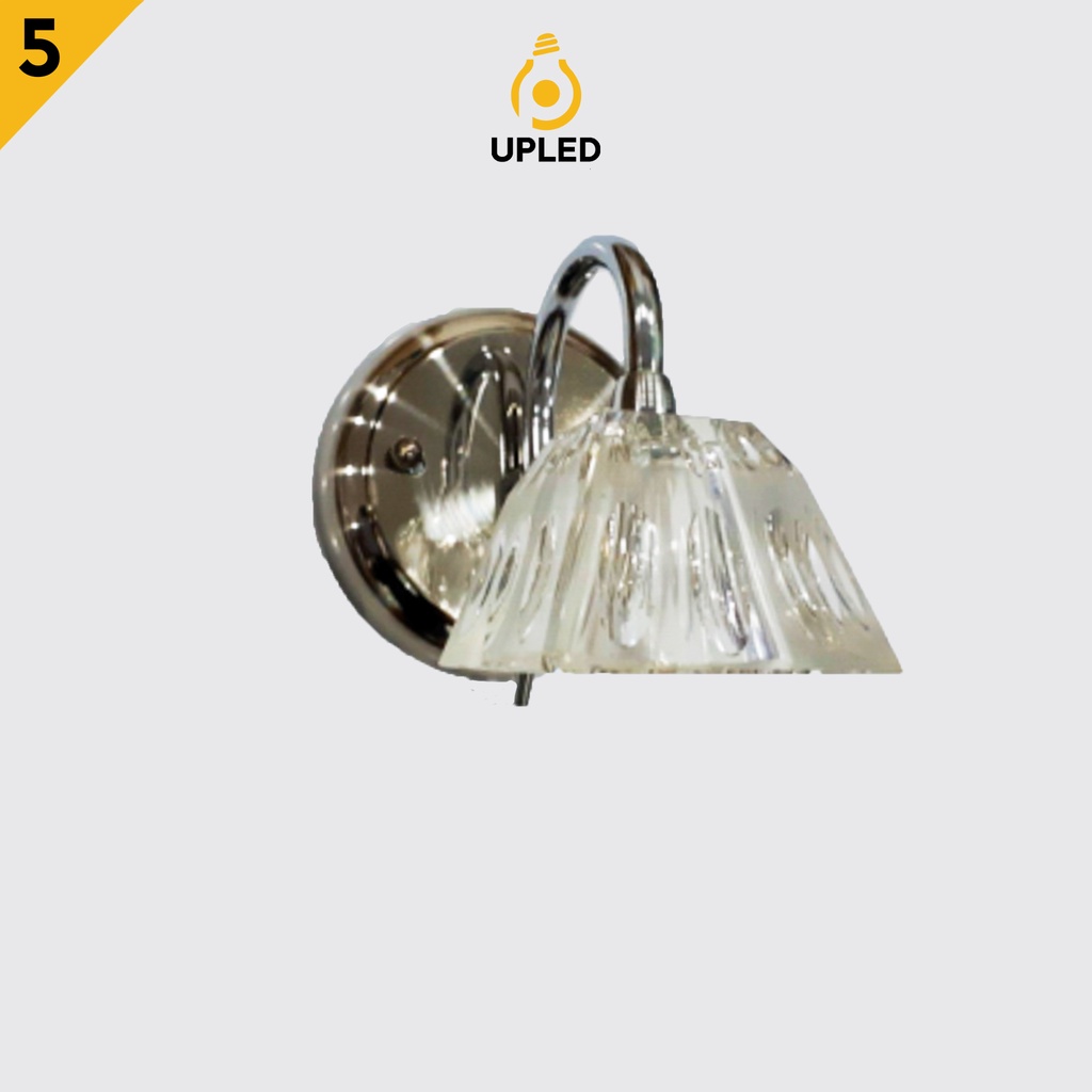 Đèn soi tranh chất liệu thủy tinh dày dặn thanh lịch UPLED gắn tường hợp kim cao cấp