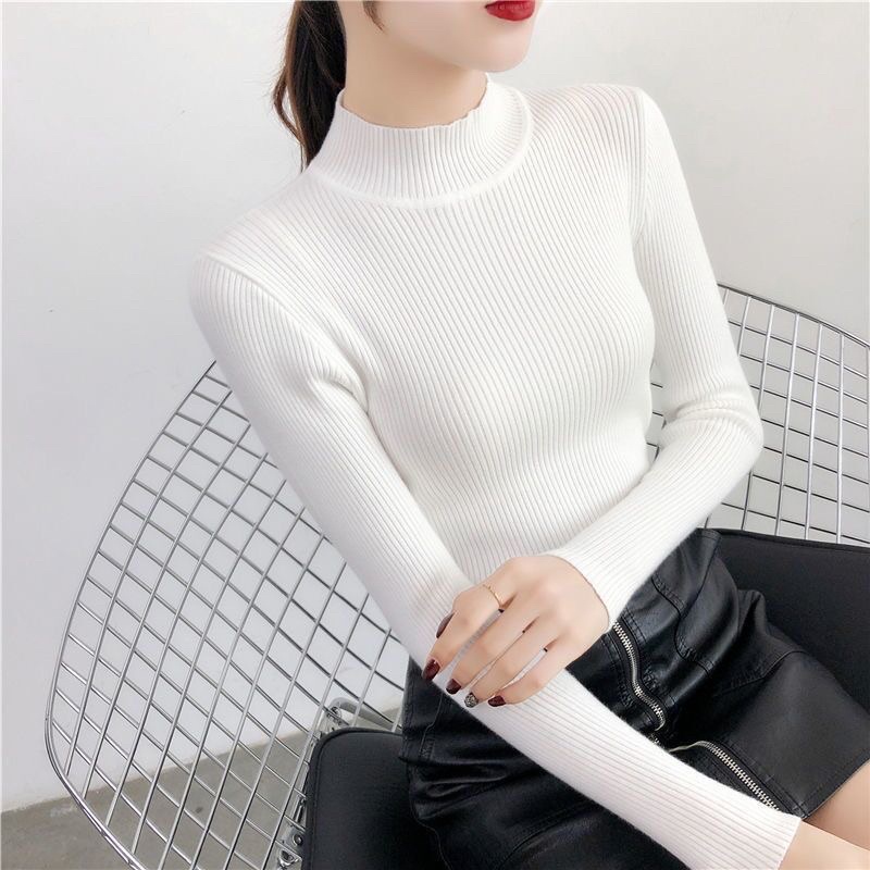 Áo len tăm cổ 3p Quảng Châu mềm mịn