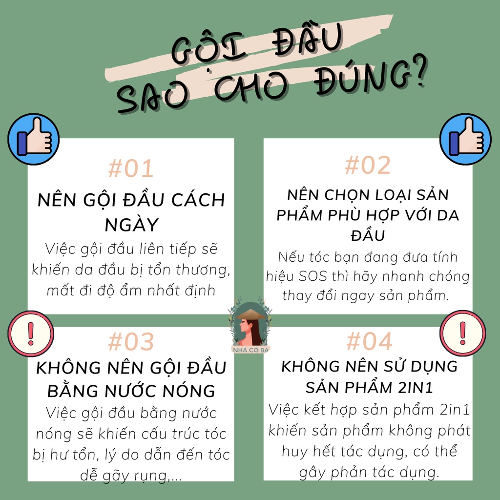 Dầu Gội Bồ Kết thảo dược sạch da đầu giảm gàu rụng tóc kích mọc tóc Nhà Cô Ba