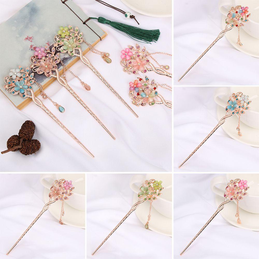 Lược Cài Tóc Đính Hoa Đôi Phong Cách Vintage Tinh Tế Cho Nữ