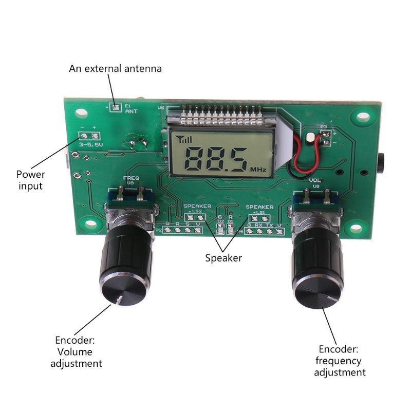 Thiết bị nhận tín hiệu âm thanh không dây màn hình LCD 3-5V dễ sử dụng