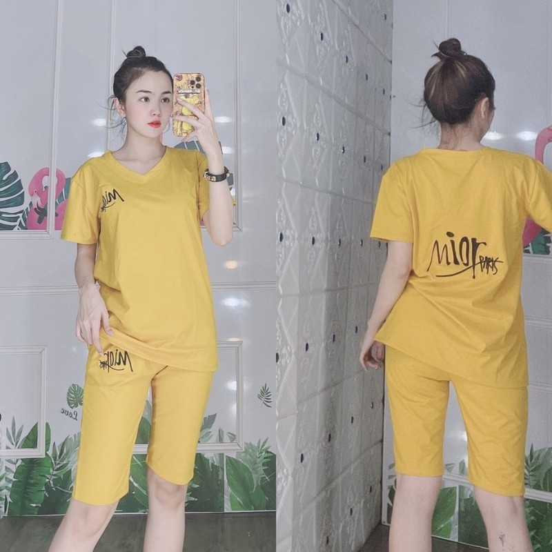 Đồ bộ nữ đồ mặc nhà bigsize 45-85kg đẹp thể thao Set đồ bộ nữ quần lửng Mior thun cotton co giãn dễ thương  AD07 ESHOP