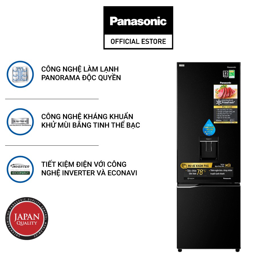 [Chỉ Giao Tại HCM] - Tủ Lạnh 2 Cánh Panasonic 322 Lít NR-BC360WKVN - Hàng Chính Hãng