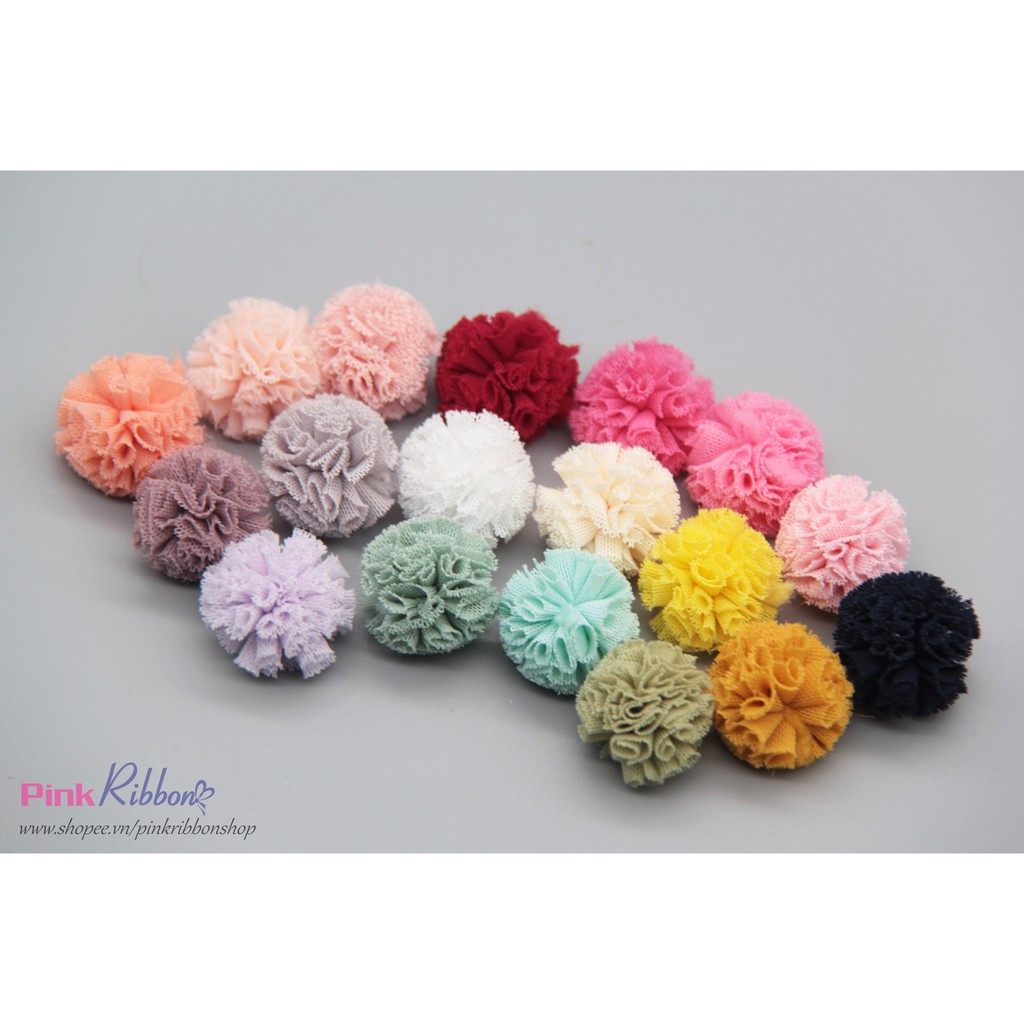 [SET 5 CÁI] Pompom các màu cỡ 2.5cm làm phụ liệu thời trang, may mặc