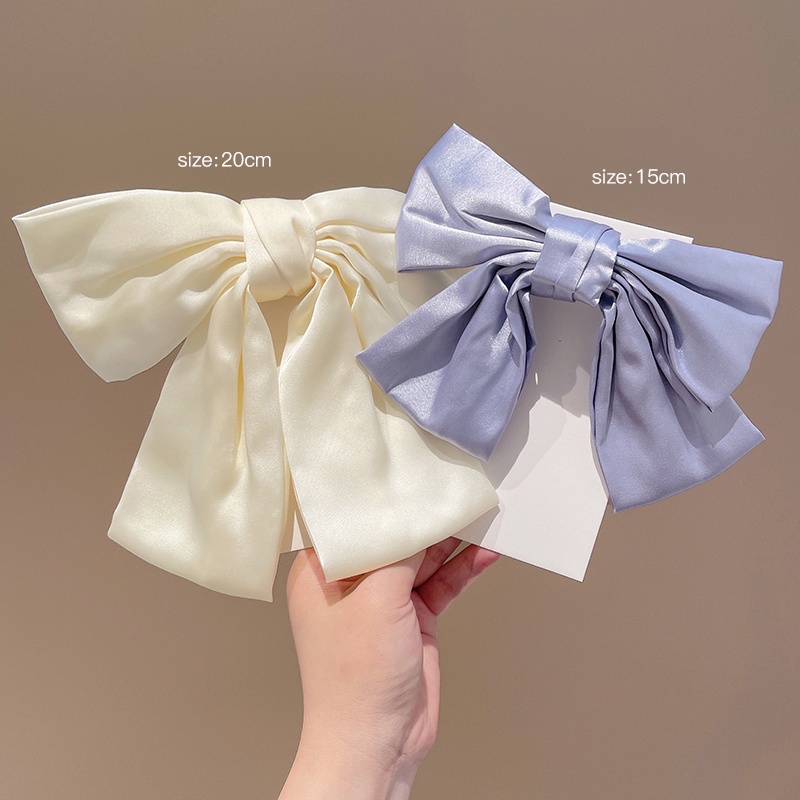 Bộ 2 Kẹp Tóc Hình Nơ Lớn Bằng Lụa Thời Trang Cho Nữ