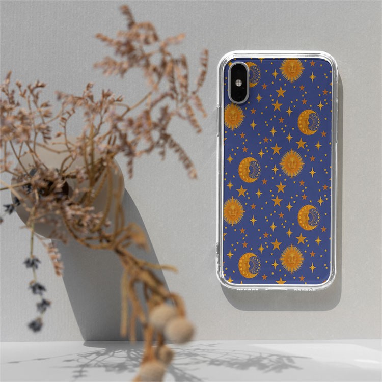 Ốp Lưng Sun and Moon Celestial  họa tiết Bohemian cho Iphone 5 6 7 8 Plus 11 12 Pro Max X Xr PLQPOD00769