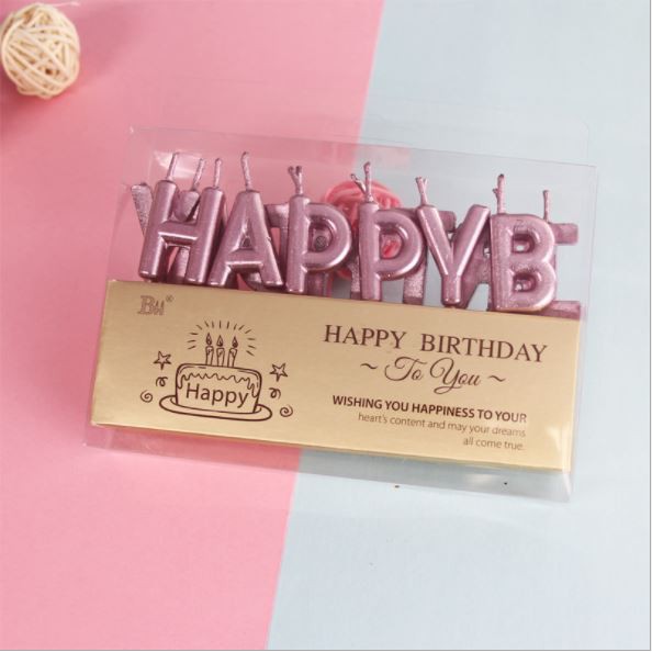 Phụ kiện trang trí bánh sinh nhật bánh kem - NẾN CHỮ HAPPY BIRTHDAY nhiều màu