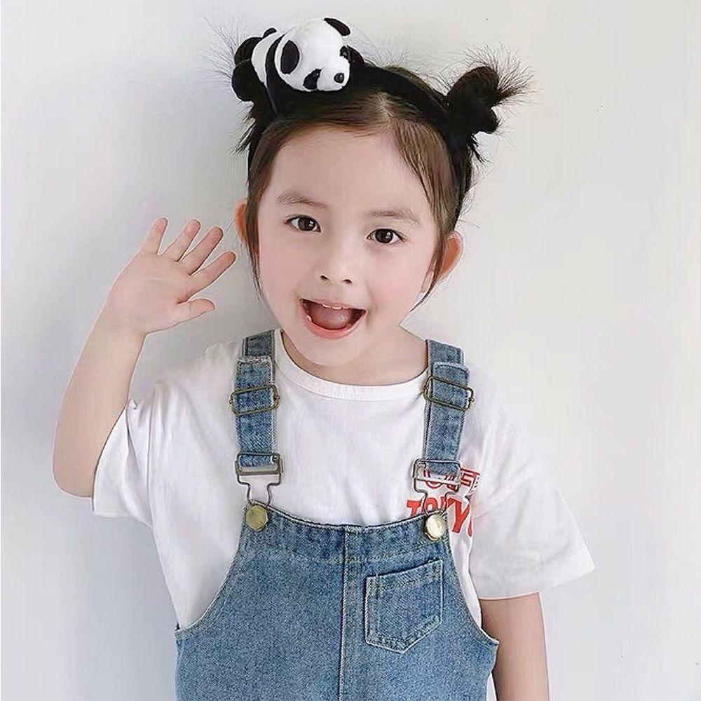 Băng Đô Cài Tóc Rửa Mặt Trang Điểm Thiết Kế Gấu Trúc Hoạt Hình Lấp Lánh Dễ Thương Cho Nữ
